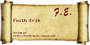 Feith Erik névjegykártya